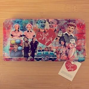 Brand New "I Love Lucy" Best Friends Graphic Colorful Wristlet Zip Around Wallet